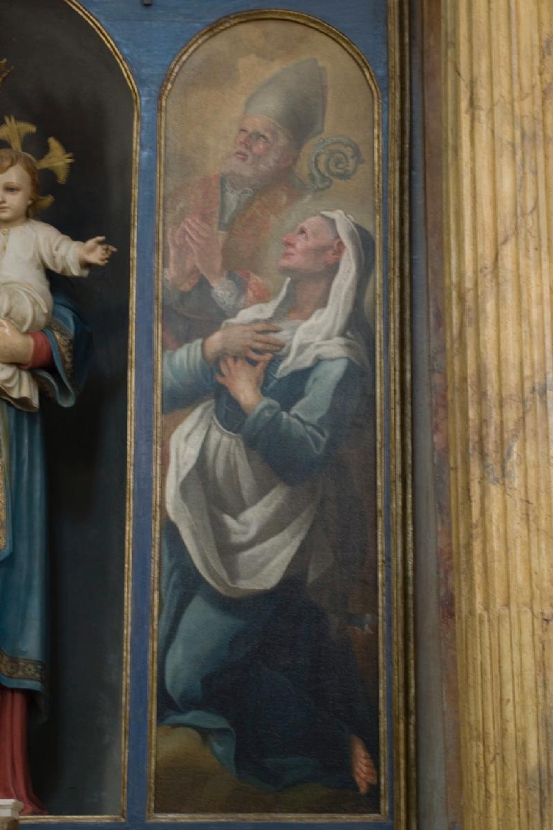 33-Bottega toscana sec. XVIII, Dipinto centinato con Santa Zita e San Paolino-beweb